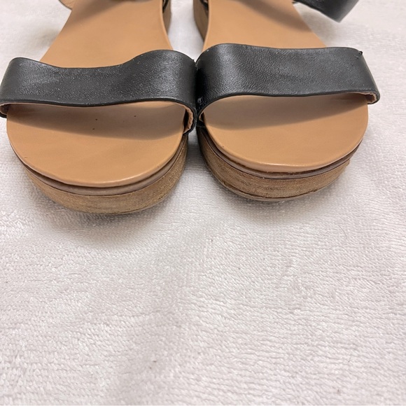 Steve Madden Boho Aida Sandal in Black Leather Wooden Flatform Platform Sandals - Picture 6 of 12